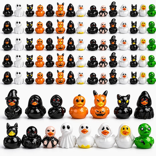 🎃 50PCS Mini Halloween Ducks – 15 Spooky-Cute Styles