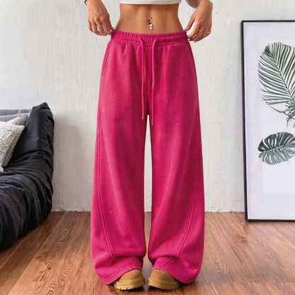 TYII™ Women’s Cotton Blend Wide-Leg Sweatpants – Relaxed Drawstring Lounge Pants with Pockets