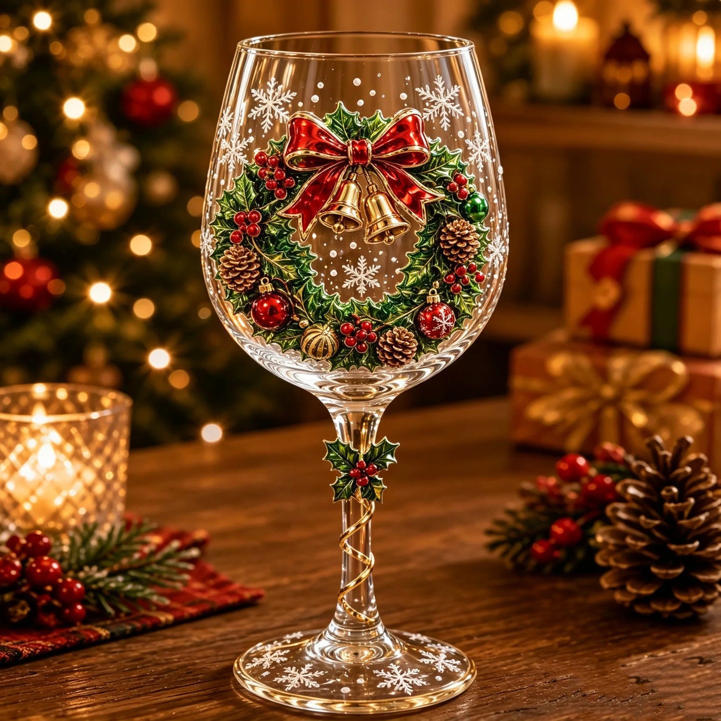 🎅🍷Christmas 3D Wine Glass Collection Gift Box Set✨