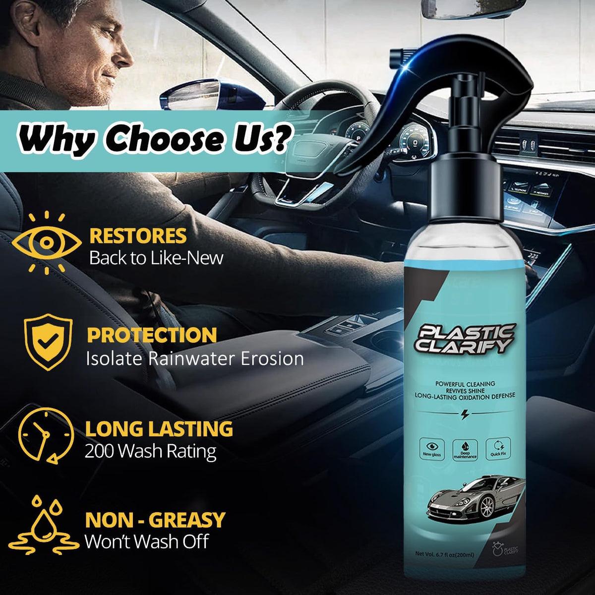 TyiiPlus™ Plastic Clarify - Ultimate Plastic & Trim Restorer (200ml)