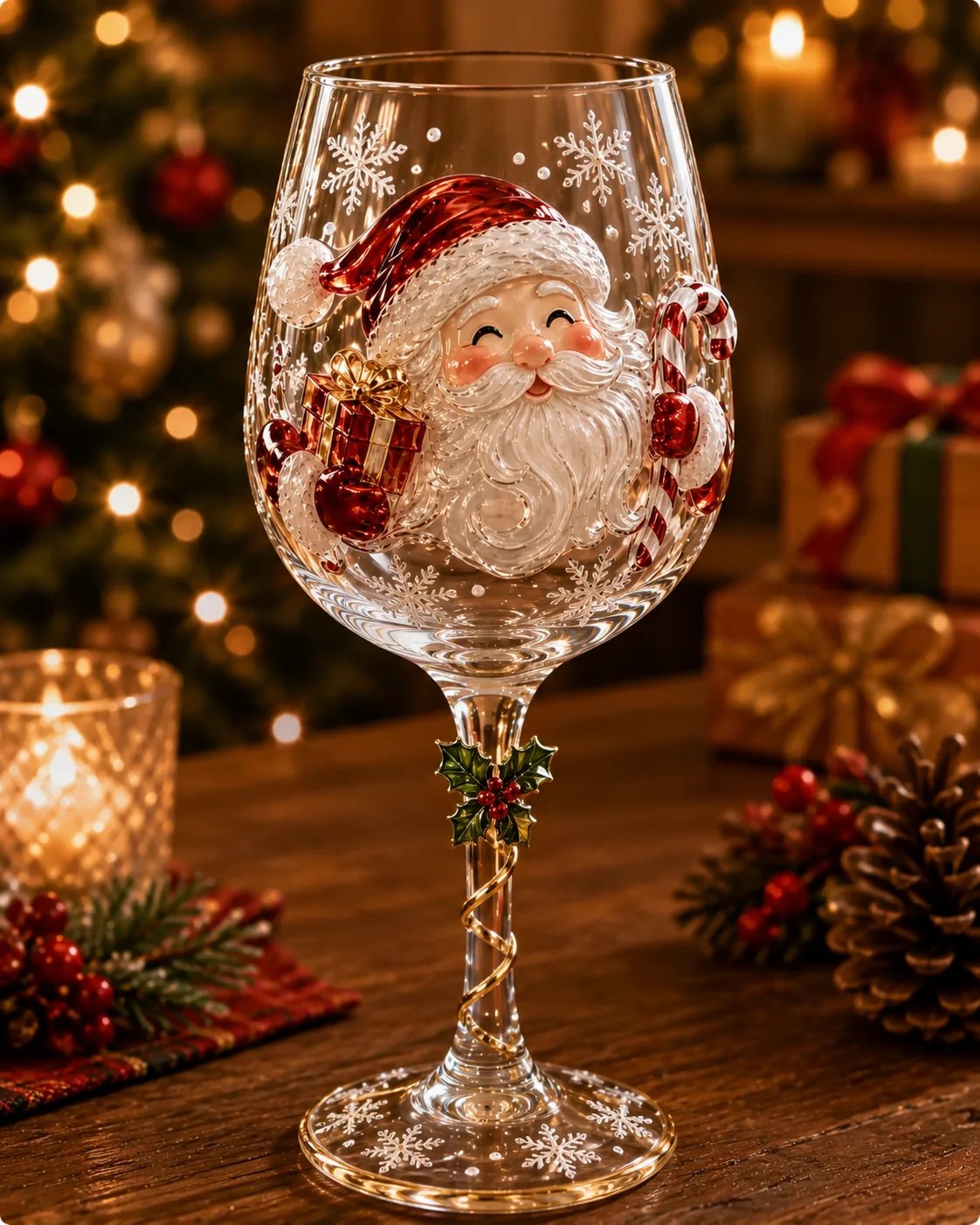 🎅🍷Christmas 3D Wine Glass Collection Gift Box Set✨