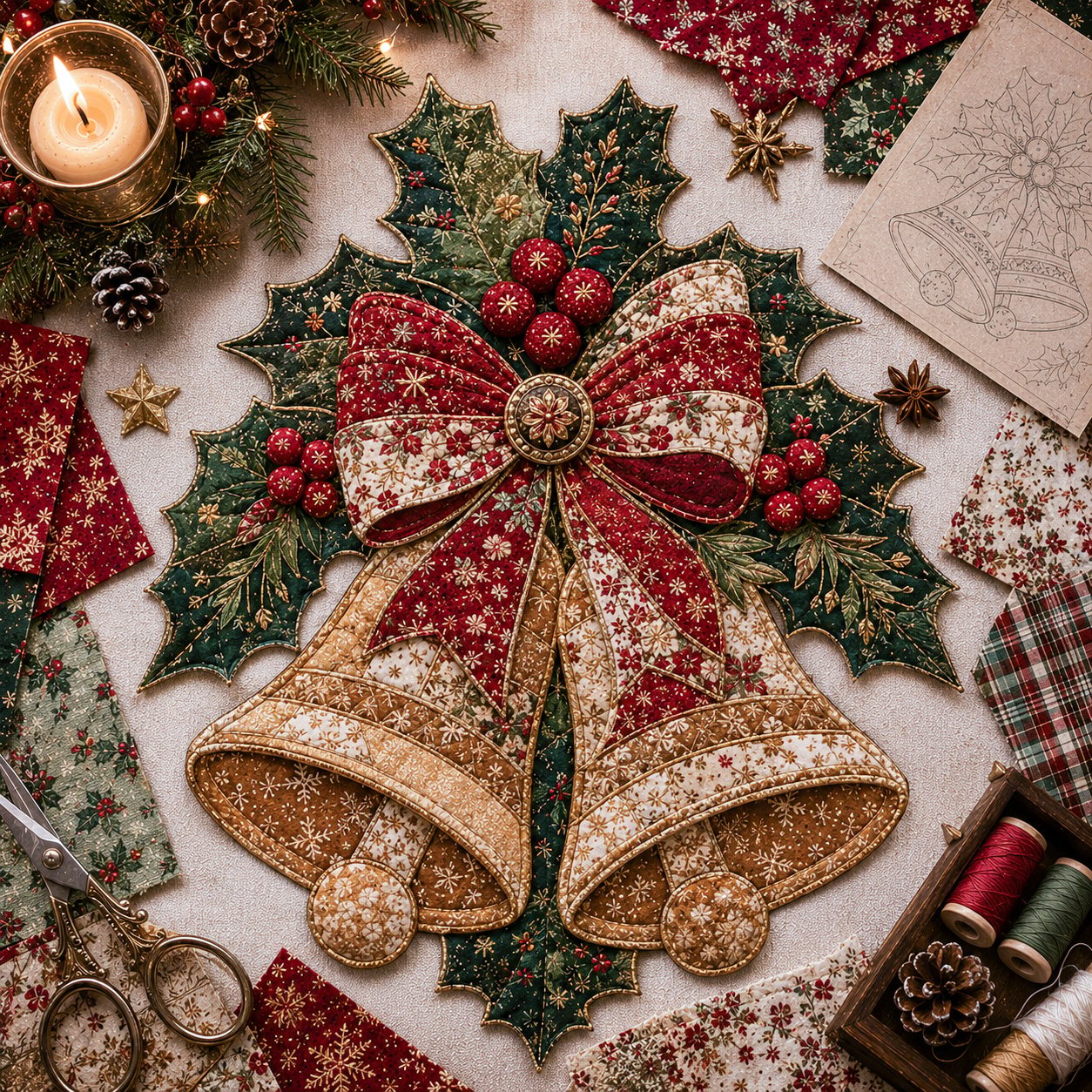 🎄🎅Christmas Patchwork Fabric DIY Decor Kit