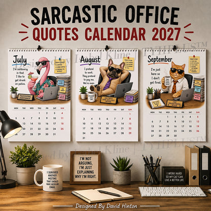 😏 Sarcastic Office Quotes 2027 Wall Calendar
