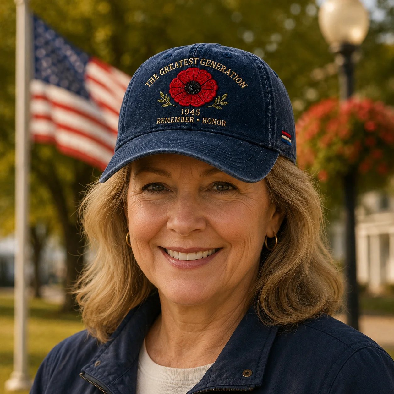 The Greatest Generation 1945 Memorial Poppy Cap – Remember & Honour