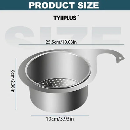 TYIIPLUS™ Stainless Steel Sink Strainer Basket, Multifunctional Hanging & Countertop Colander for Washing, Draining & Food Prep