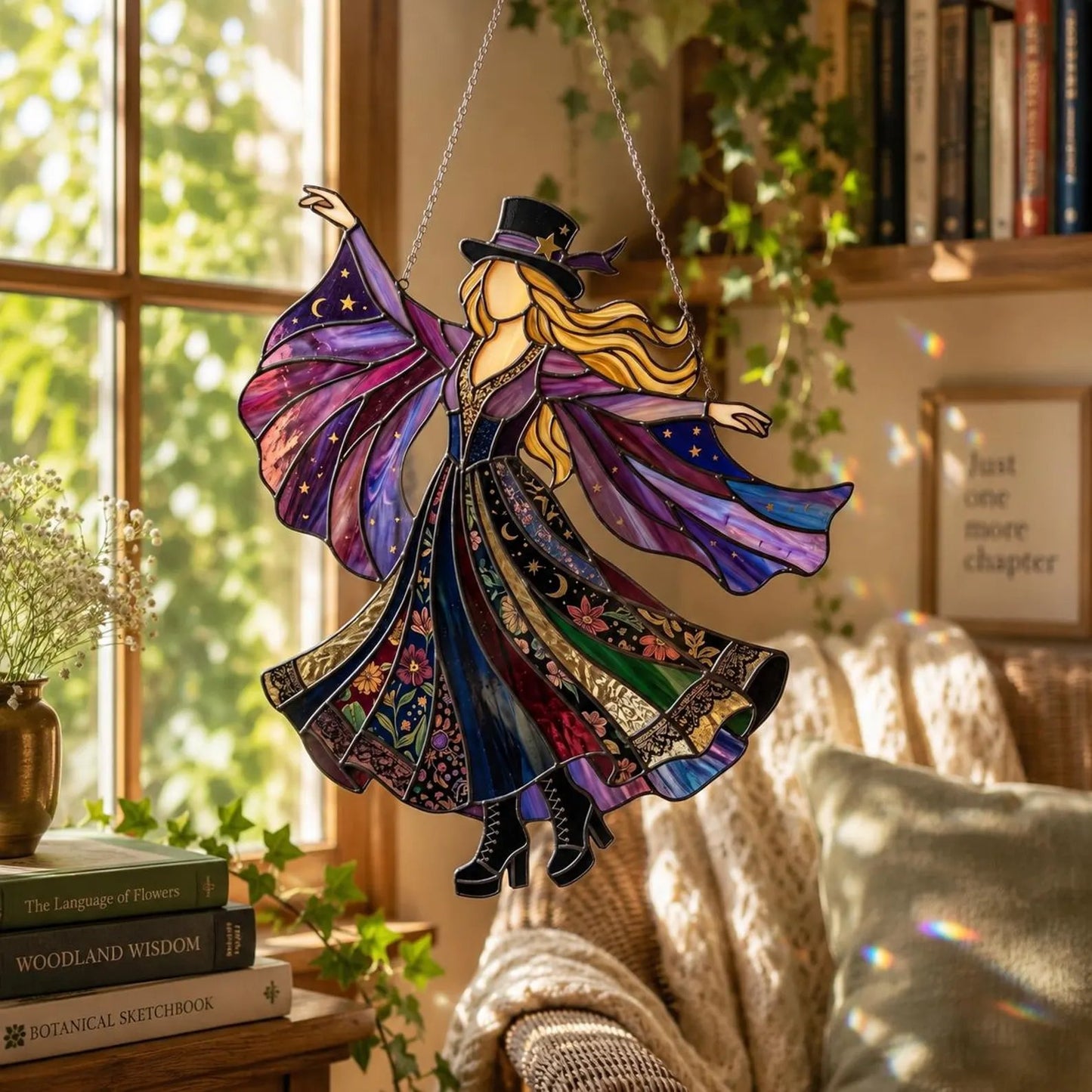 💃 Stevie Nicks 🤘 Handmade Stained Glass Spinning Suncatcher