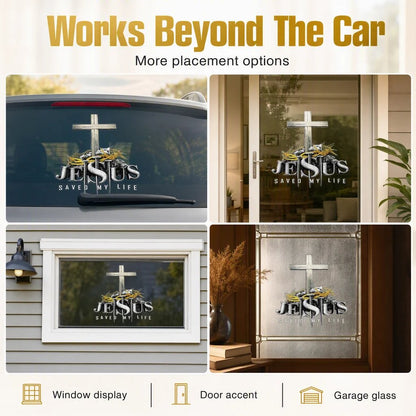 Christian Cross Car Decal – Waterproof Vinyl Faith Sticker