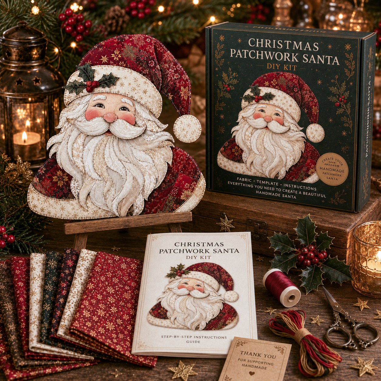 🎄🎅Christmas Patchwork Fabric DIY Decor Kit