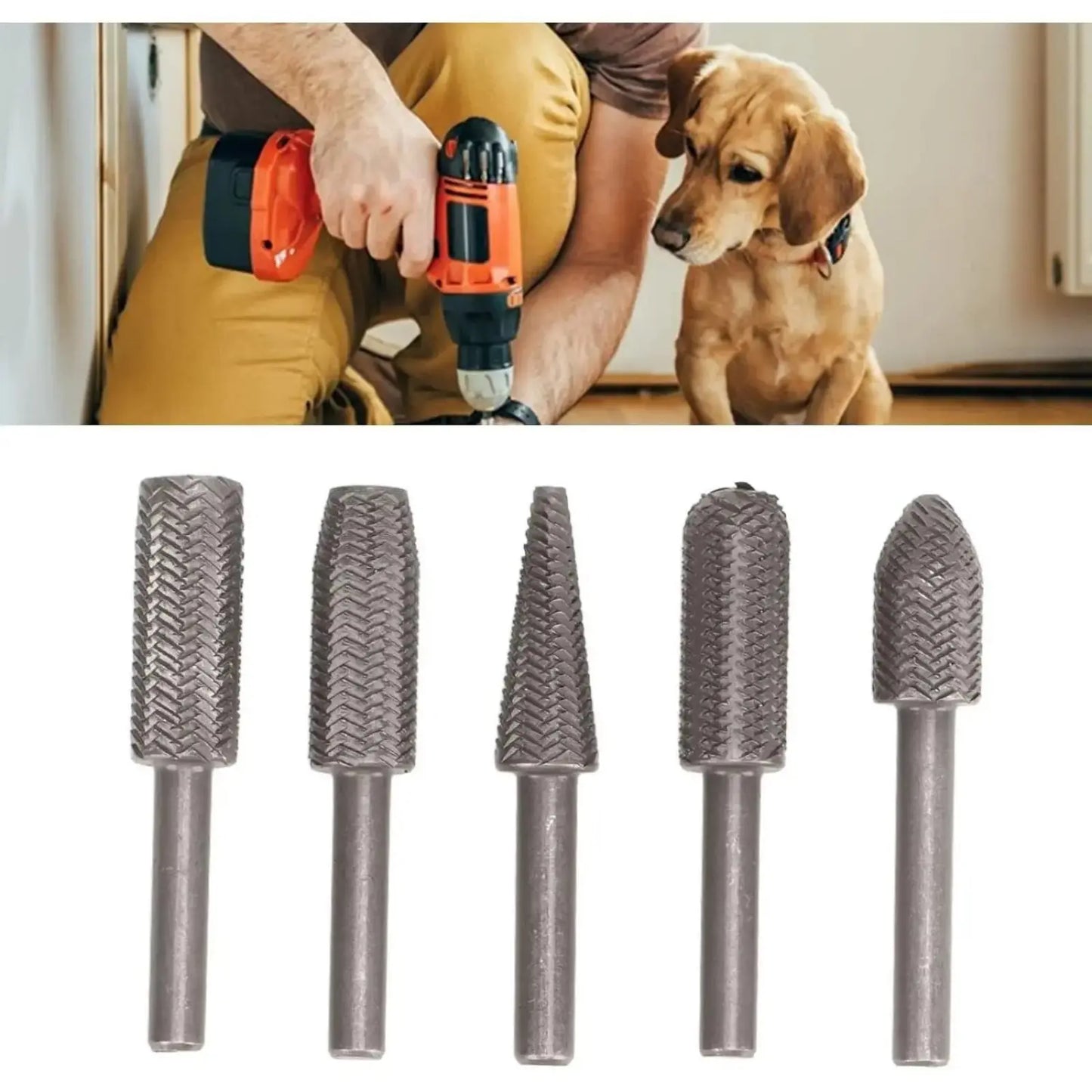 Free Shipping🔥5PCS Tungsten Carbide Rotary File Set – Fast Shaping, Carving & Grinding