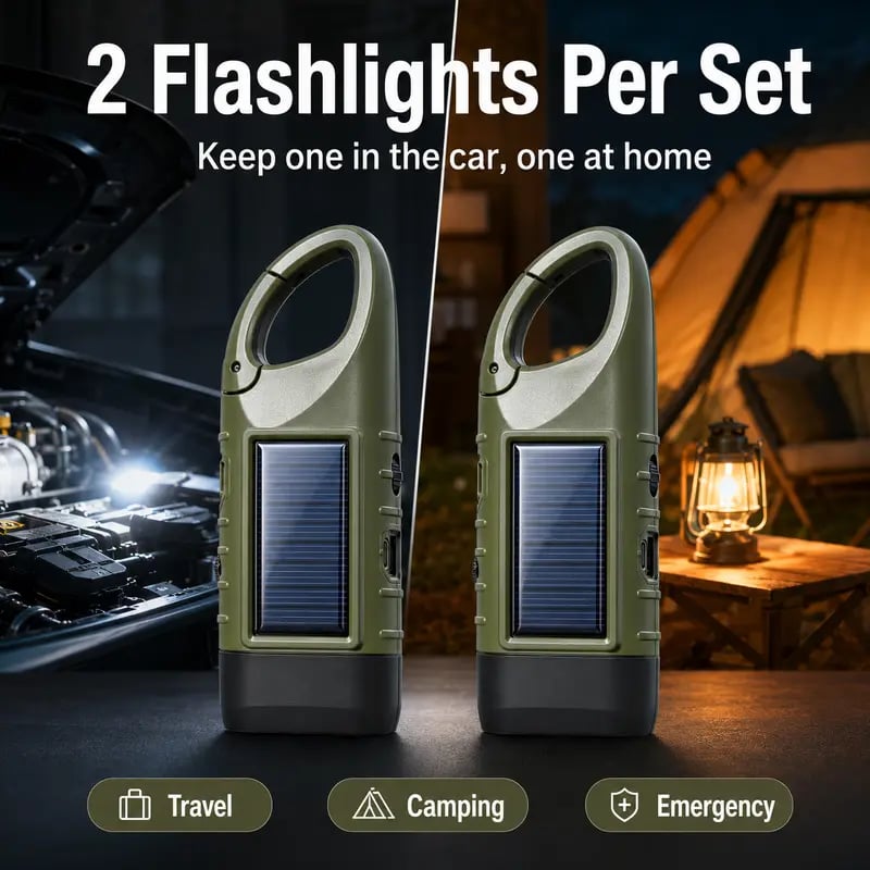 🔦Tyiiplus™ Hand Crank Flashlights – USB-C Rechargeable Emergency Lights
