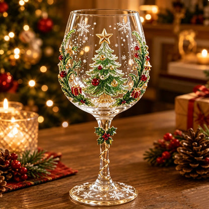 🎅🍷Christmas 3D Wine Glass Collection Gift Box Set✨
