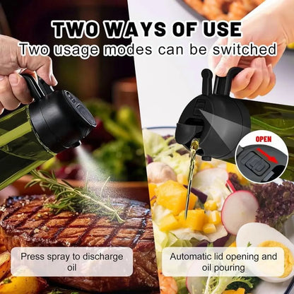 2-in-1 Glass Oil Sprayer & Dispenser – Leak-Proof Kitchen Bottle