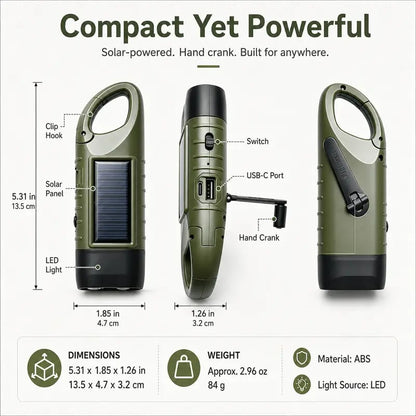 🔦Tyiiplus™ Hand Crank Flashlights – USB-C Rechargeable Emergency Lights