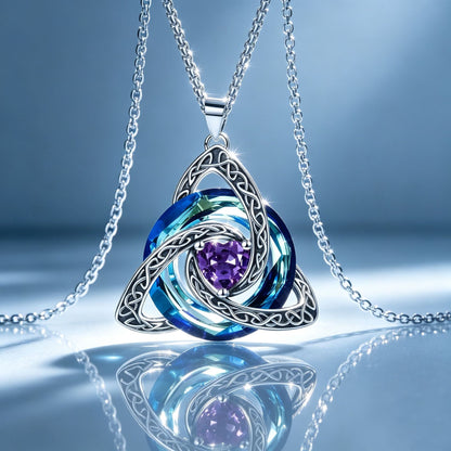 Birthstone Celtic Trinity Knot Necklace ✨
