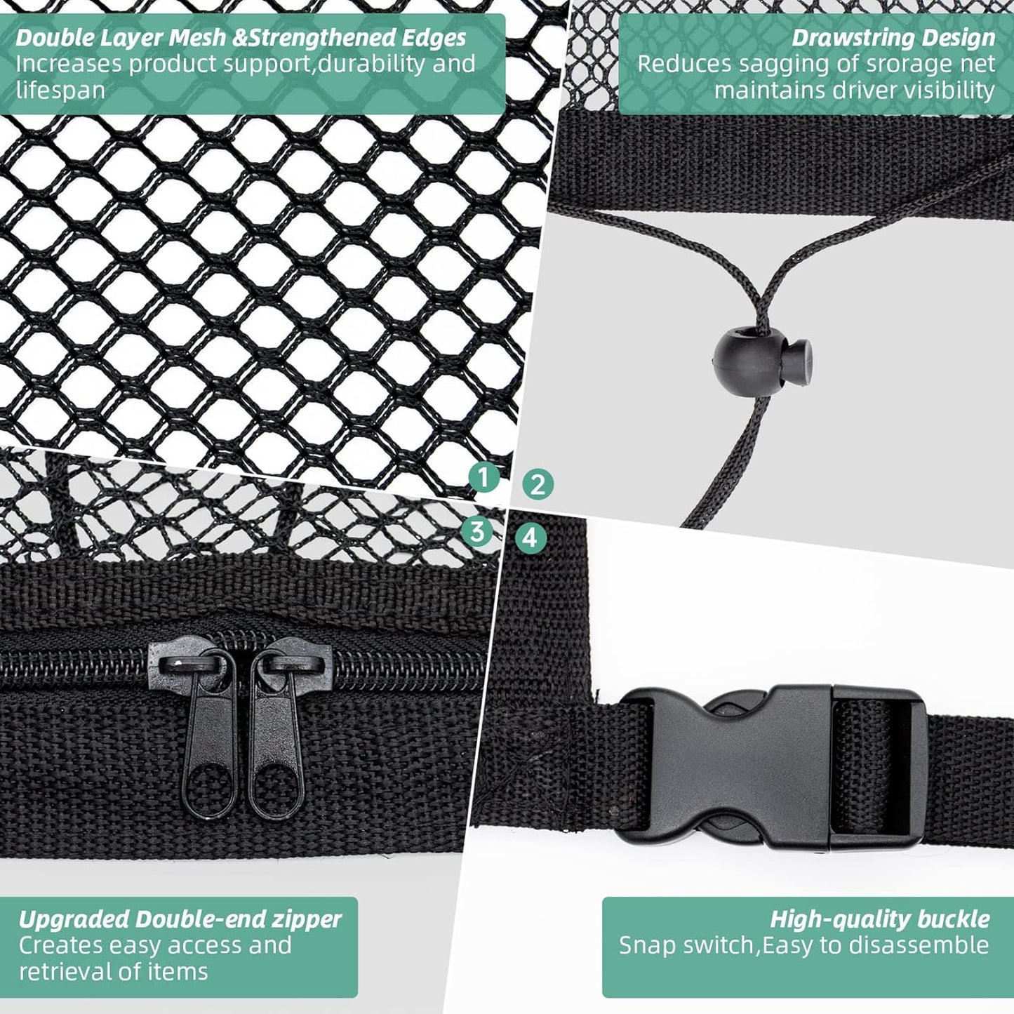 🚙 Car Ceiling Cargo Net – Double-Layer Overhead Storage Organizer