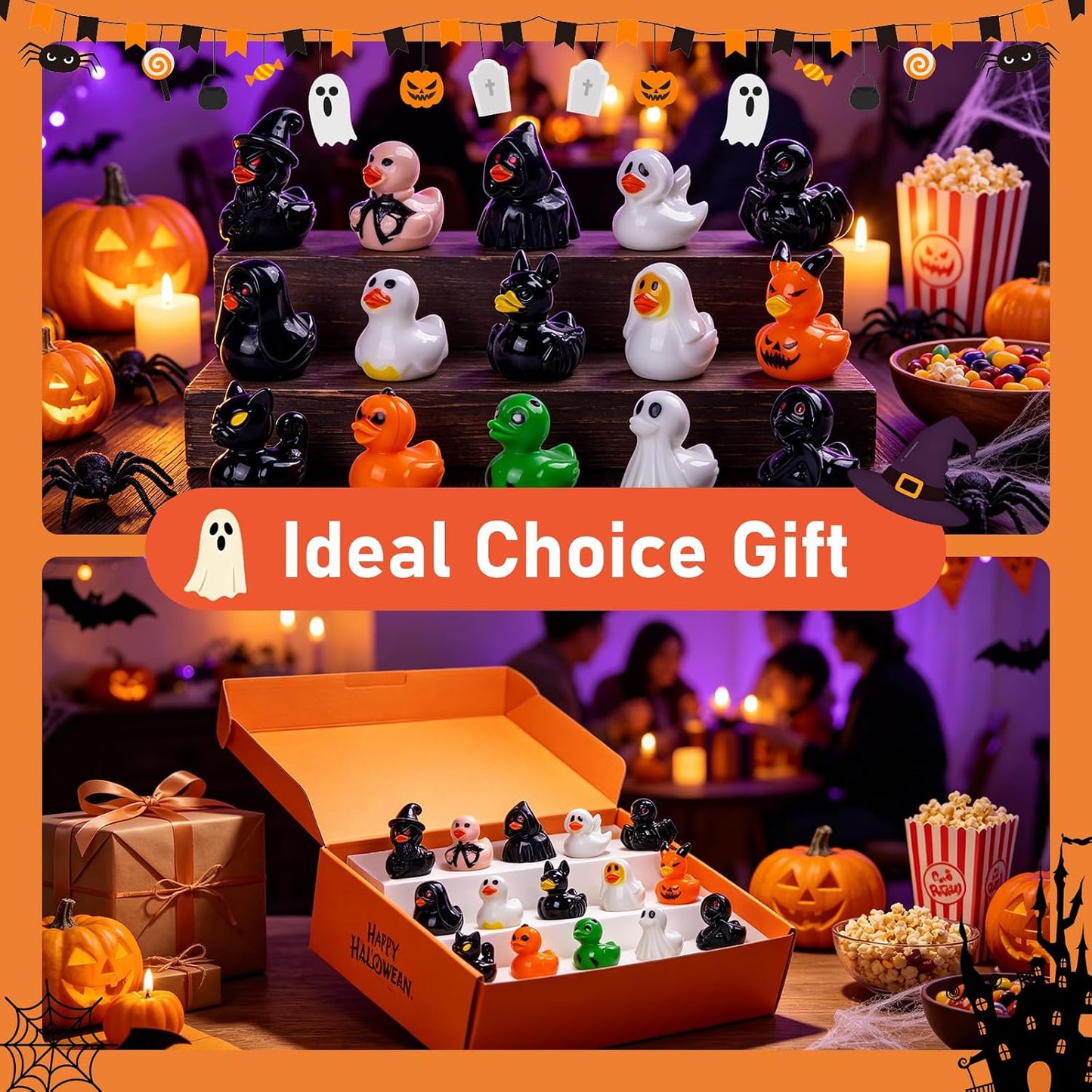 🎃 50PCS Mini Halloween Ducks – 15 Spooky-Cute Styles