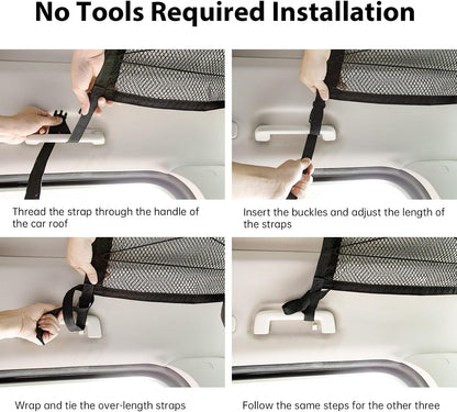 🚙 Car Ceiling Cargo Net – Double-Layer Overhead Storage Organizer