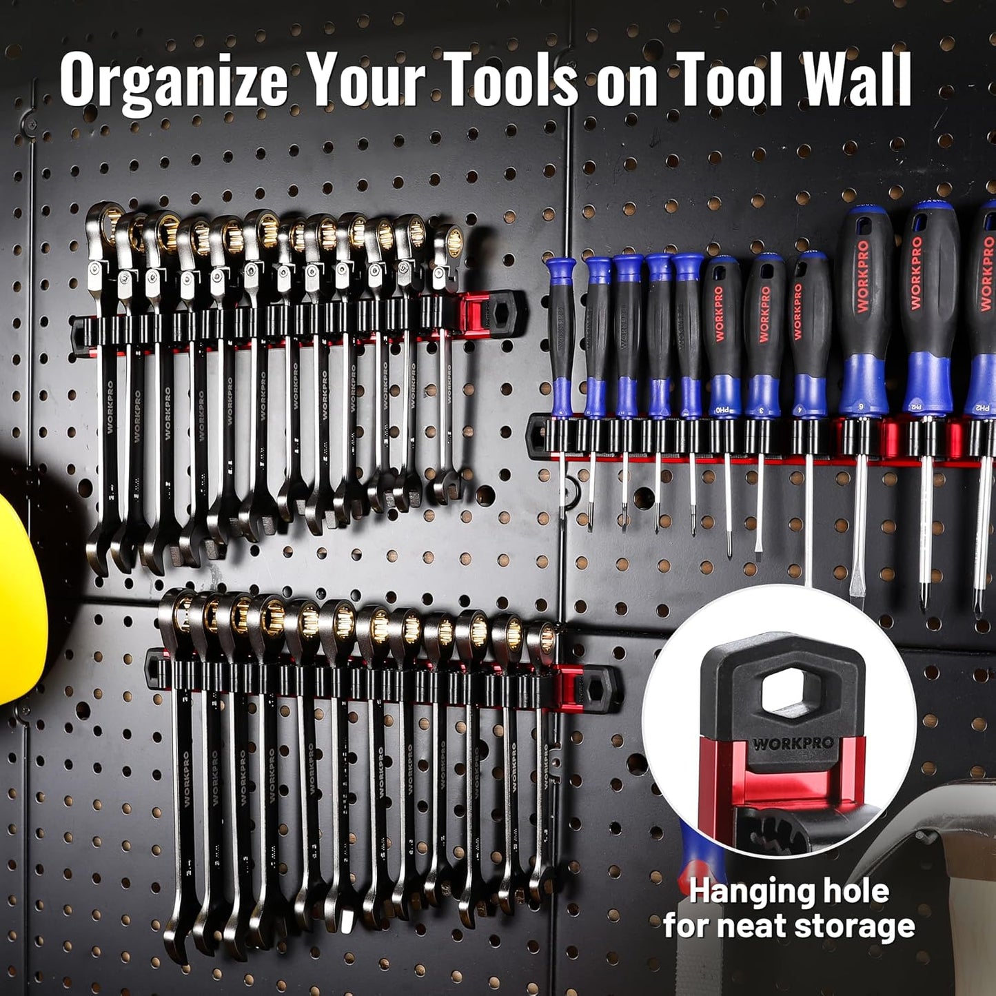 Magnetic Screwdriver & Wrench Organizer – 12-Slot Aluminum Rail, Tool Holder for Garage & Workshop