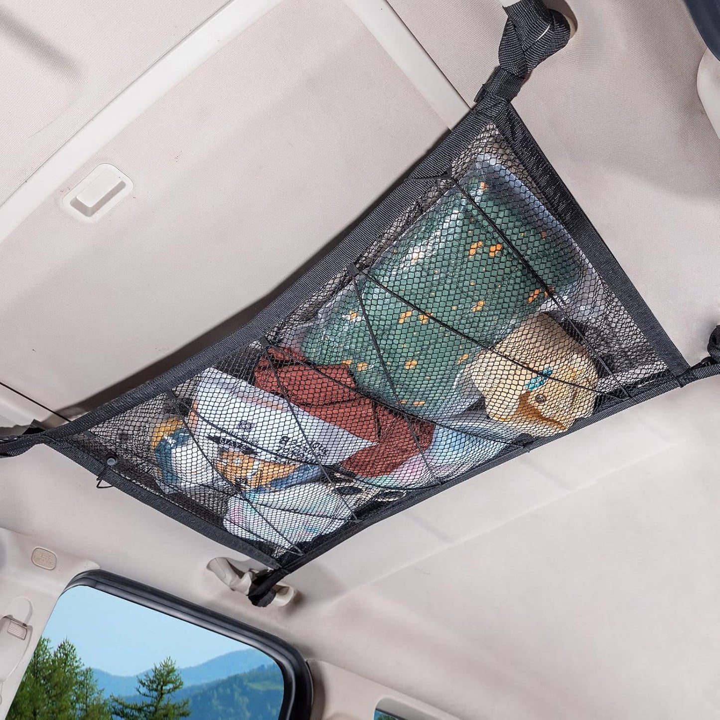 🚙 Car Ceiling Cargo Net – Double-Layer Overhead Storage Organizer