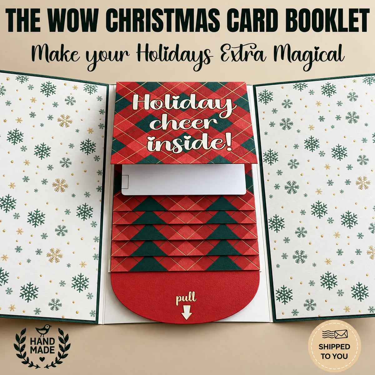 🎅🎁 New 2026 Waterfall Christmas Gift Card Booklet
