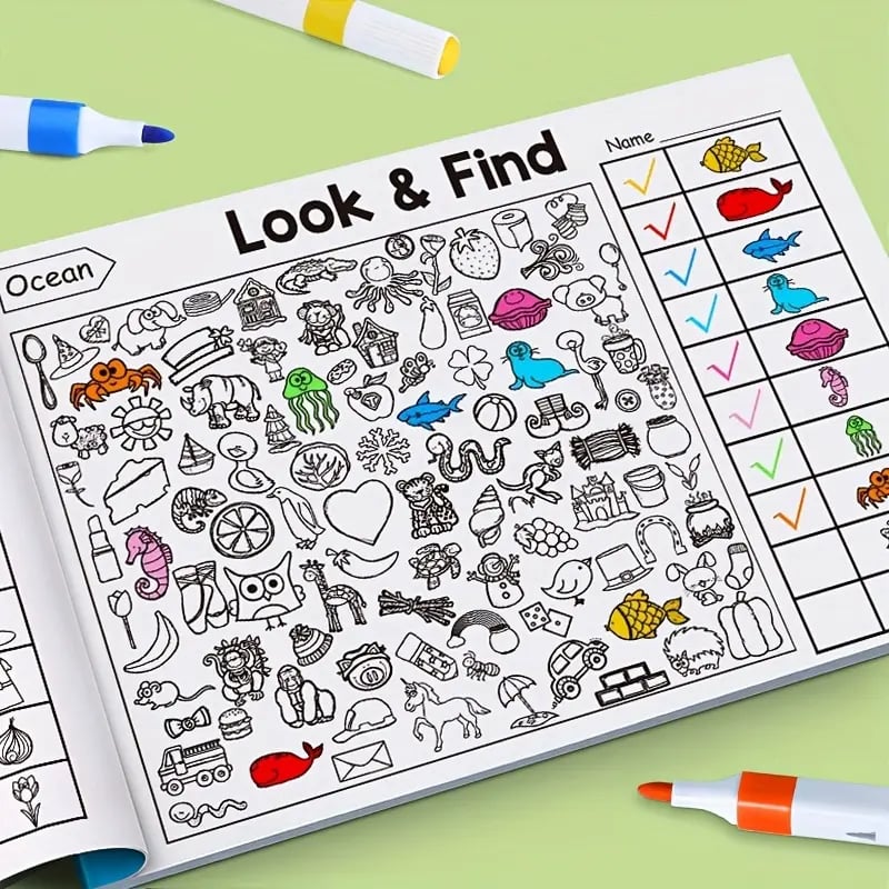 ✍️🧠Interactive Look & Find Colouring Book