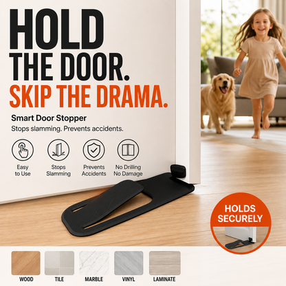 2-Pack Door Stopper Protector –  No-drill, residue-free & holds doors open. Safe & simple – stock up & save! 🏠✅