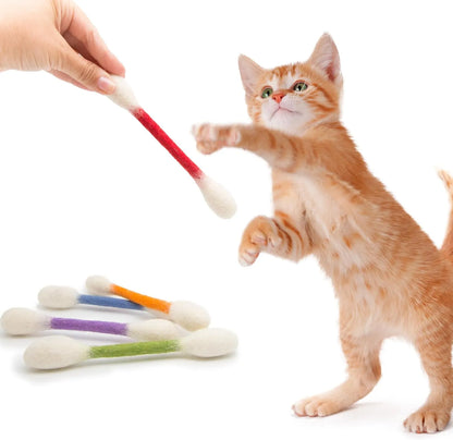 🐱6 Pcs Swabs Large Size Cat Toys with Catnip❤️For Happy, Healthy, and Active Indoor Cats