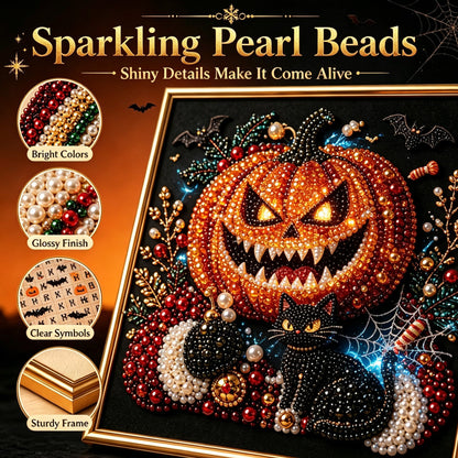 🖤 Premium 3D Pearl Dark Gothic Diamond Painting Art Kit | Luxury Flocked Canvas with Scratch-Resistant Non-Fading Pearl Beads DIY Dark Academia Decor 💀🕯️✨