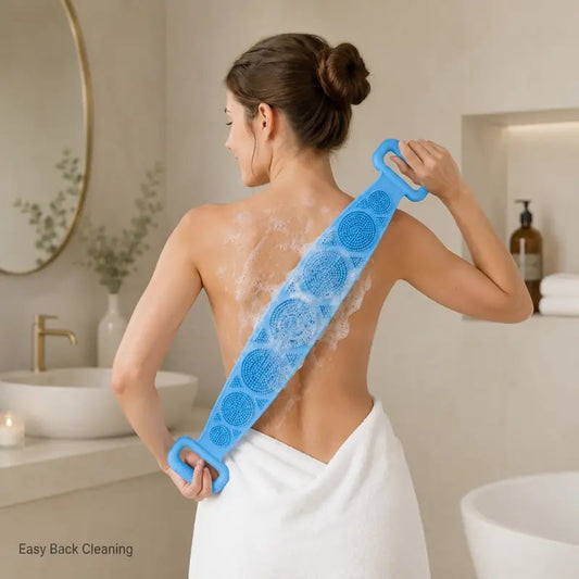 Long Silicone Shower Back Scrubber Exfoliating Bath Strap