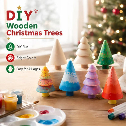🎄🎨 DIY Wooden Christmas Tree Set — ✨ Color Your Christmas Your Way