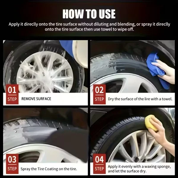 ✨ Car Tyre & Plastic Trim Renewal Paste – Restores Shine, Prevents Cracking & Easy Application 🛞