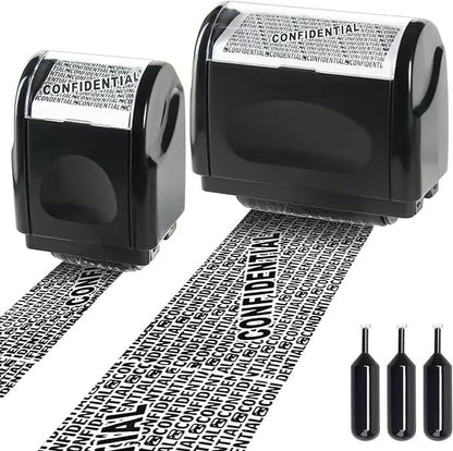 Privacy Protection Security Roller Stamp — Address & Billing Info Blocker, Home & Office Mailing Essentials 100m Long-Lasting Roll