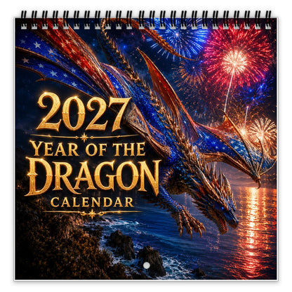 🐉2027 Dragon Wall Calendar - 12-Month Spiral Planner With Notes