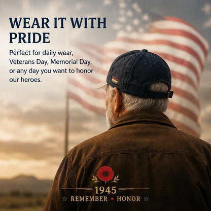 The Greatest Generation 1945 Memorial Poppy Cap – Remember & Honour