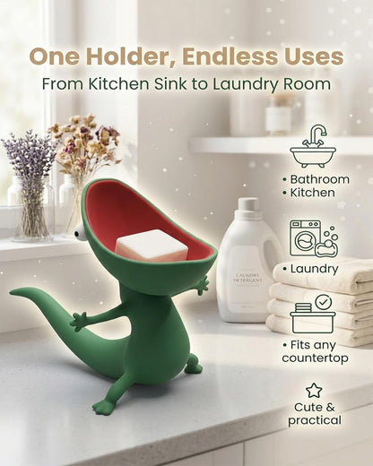 🦎 Funny Cartoon Lizard Soap Holder