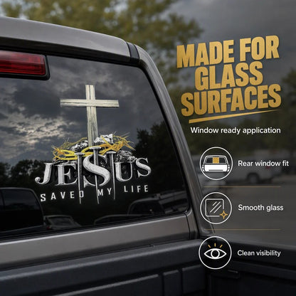Christian Cross Car Decal – Waterproof Vinyl Faith Sticker