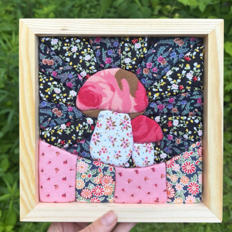 🧵 No-Sew Kinusaiga Fabric Art Kit – DIY Fabric Tucking Wall Art with Frame & Tools
