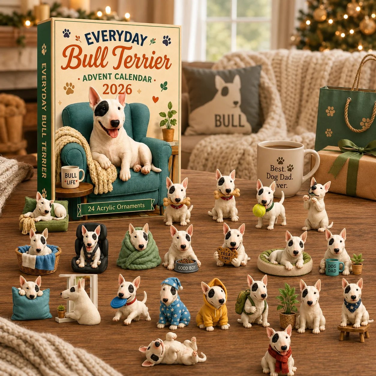 ✨Everyday Bull Terrier Advent Calendar 2026 - 24-Day Festive Countdown