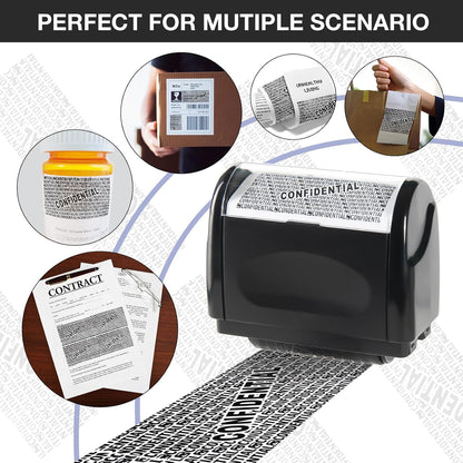 Privacy Protection Security Roller Stamp — Address & Billing Info Blocker, Home & Office Mailing Essentials 100m Long-Lasting Roll