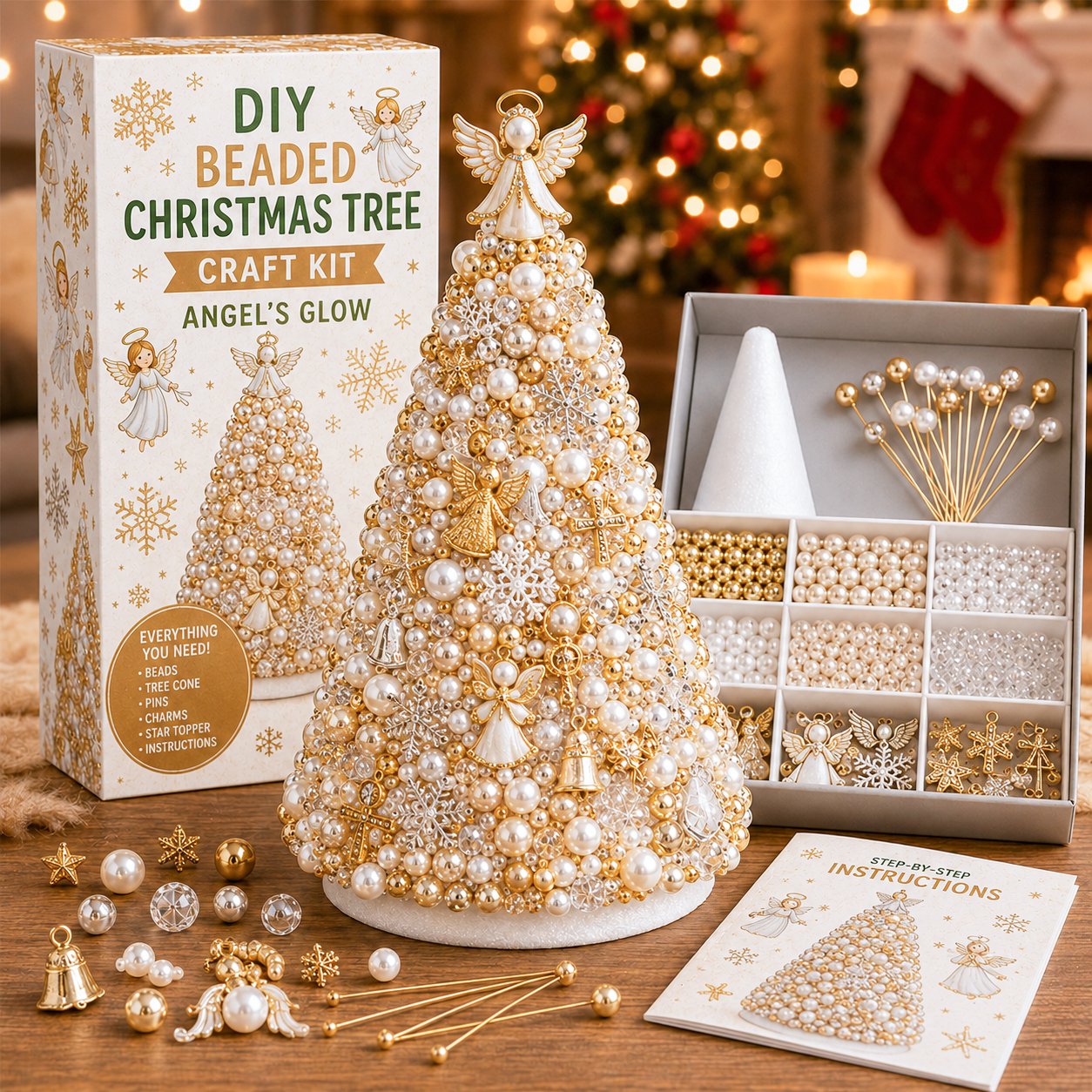 🎄✨ DIY Beaded Christmas Tree Craft Kit