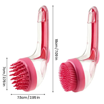Silicone Pet Bath Brush with Shampoo Dispenser Set