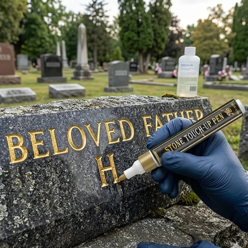 Golden Tombstone Marker Pen for Restoring Faded Grave Inscriptions(2PCS)