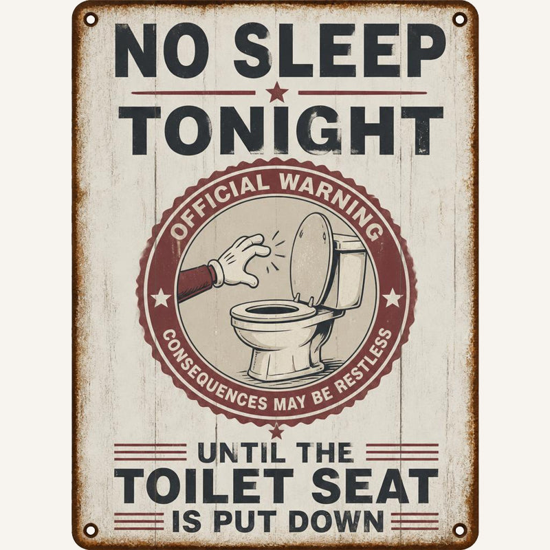 Say It Without Nagging 🤫 Hilarious Vintage Toilet Seat Reminder Sign (Pre-Drilled Holes for Hanging or Nailing)