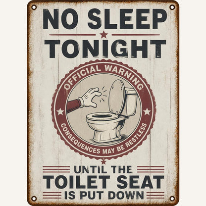 Say It Without Nagging 🤫 Hilarious Vintage Toilet Seat Reminder Sign (Pre-Drilled Holes for Hanging or Nailing)