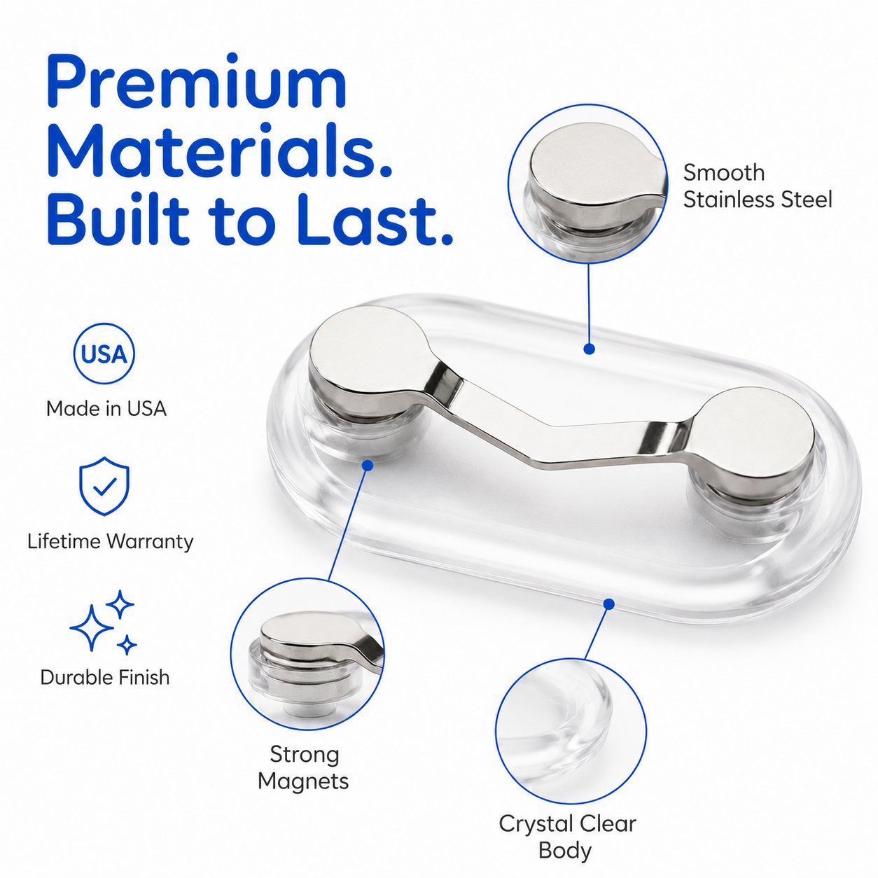 🧲 Magnetic Eyeglass Holder Clip, Universal Glasses Hanger for Readers, Blue Light Glasses & Sunglasses, No More Lost Eyewear
