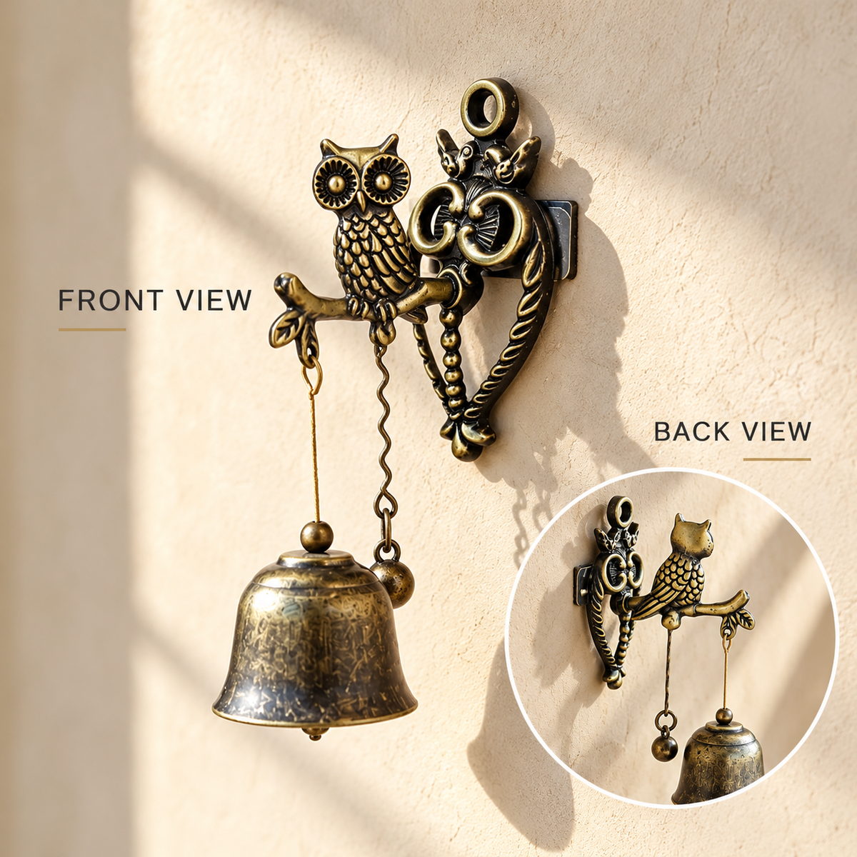 Vintage Animal Door Bell – Antique Bronze Hanging Bell, Decorative Door Chime for Home, Unique Housewarming Gift | TYII™