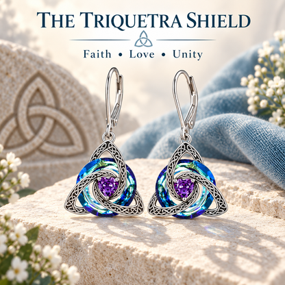 🛡️Celtic Knot Birthstone Drop Earrings – 12 Birth-Month Colours, One Meaningful Gift✨