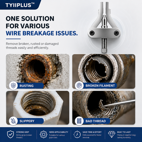 TYIIPLUS™ Drill-Powered Broken Pipe Thread Extractor – Universal 1/2