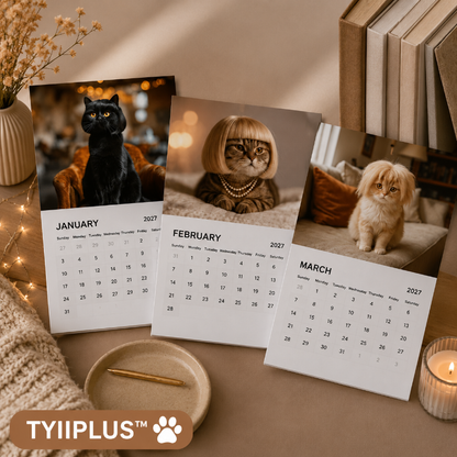 2027 Wigged Out Cat Calendar | Funny Cat Wall Calendar | 12-Month Gift for Cat Lovers