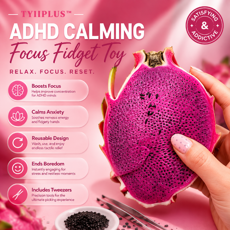 TYIIPLUS™ Dragon Fruit Slime Picking Sensory Toy with Tweezers – Reusable Stress Relief Fidget Toy for Adults & Teens